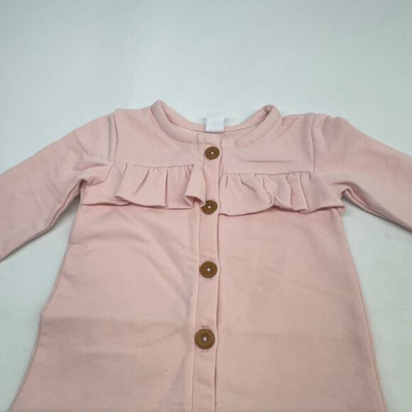 Nordstrom Baby Girls’ Pink Ruffle Romper Button-Up Size 18M New - Picture 3 of 4